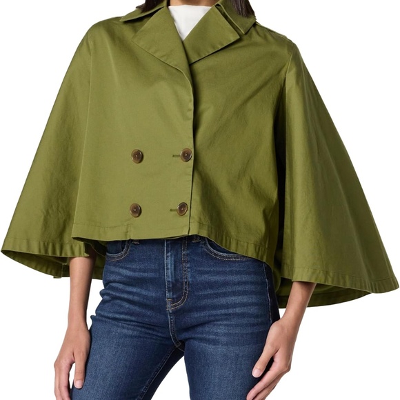 The Drop Women's Hayes Cropped Trench - Sea Kelp - Picture 4 of 8